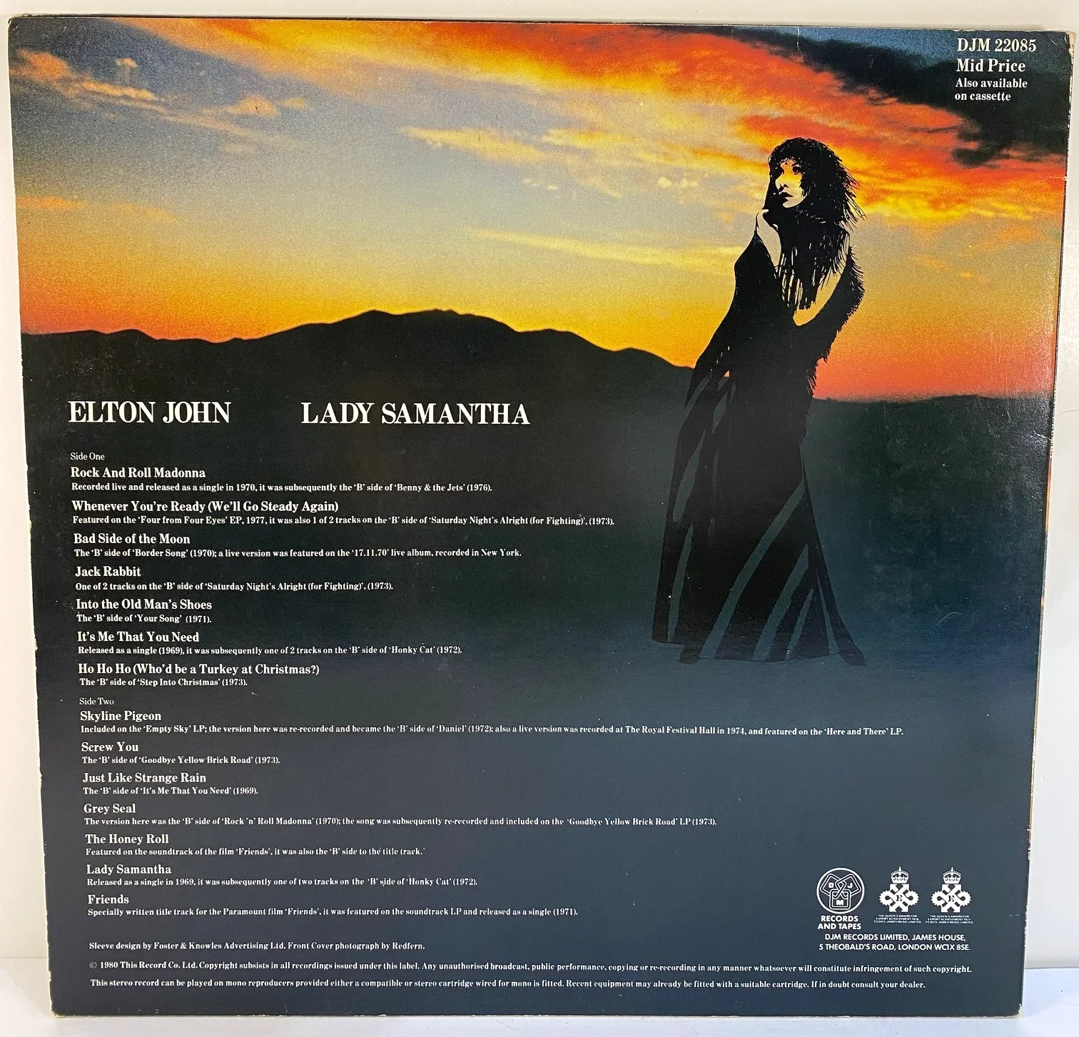 1974 Elton John Lady Samantha (UK Only) Compilation LP Signed "With Love", изображение 4