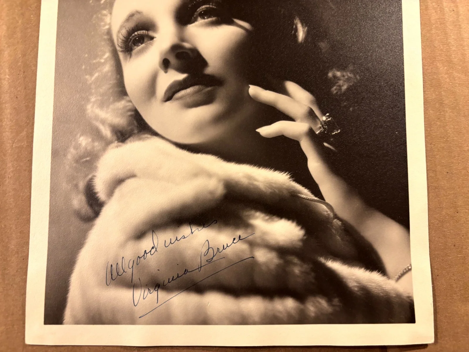 Virginia Bruce Great Rare Early Autographed 8.10 Photo 30s Invisible Woman, изображение 3