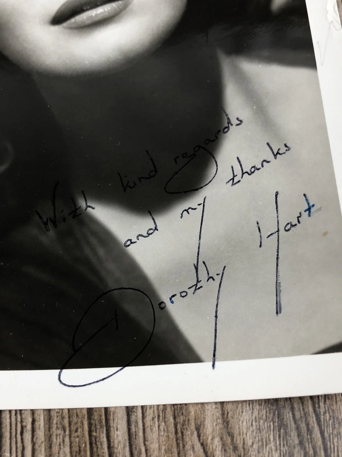 Vintage Dorothy Hart Hollywood Publicity Autographed Signed Photo Print, изображение 4