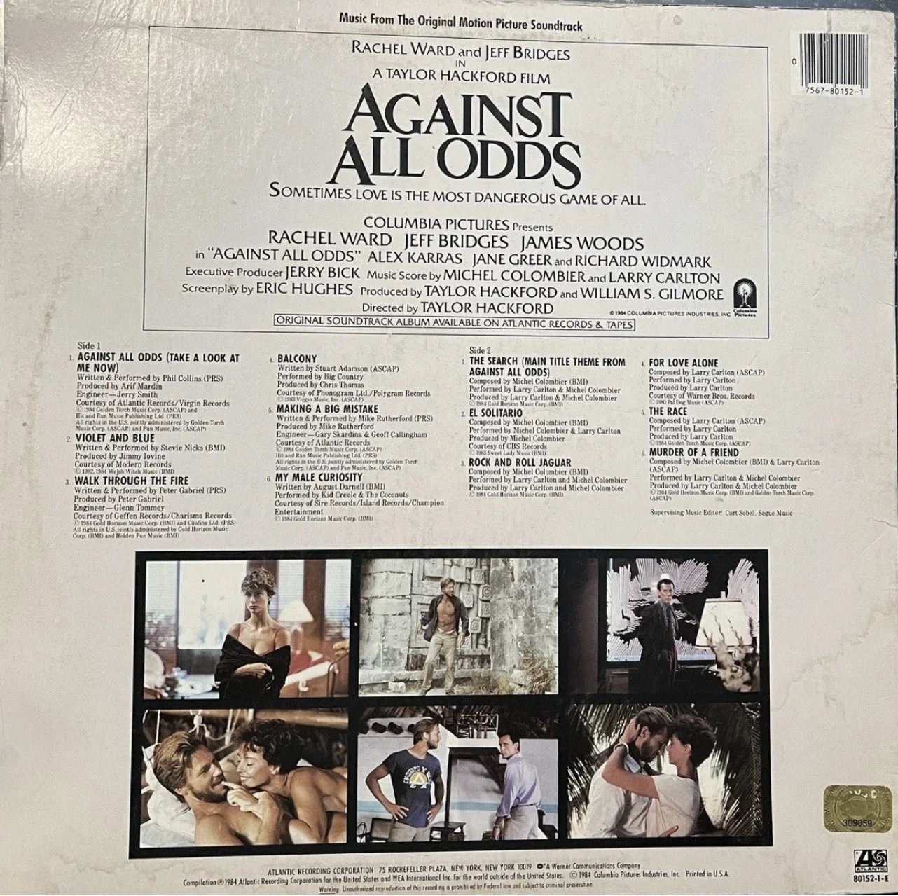 Phil Collins Hand Signed "Against All Odds" Soundtrack With COA Album Autograph, изображение 3