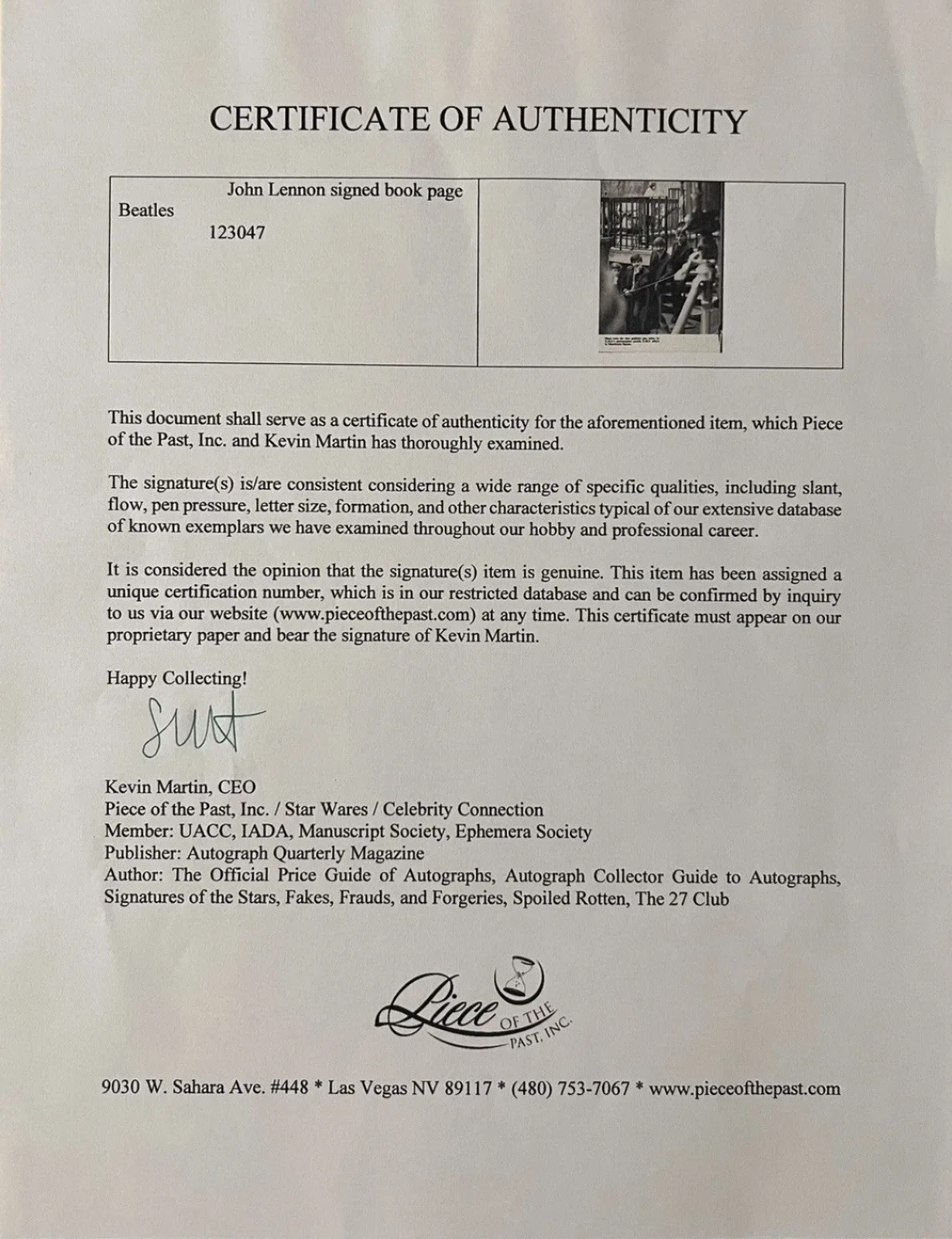John Lennon Signed Autograph With COA Beatles Signature Authentic Paul McCartney, изображение 3
