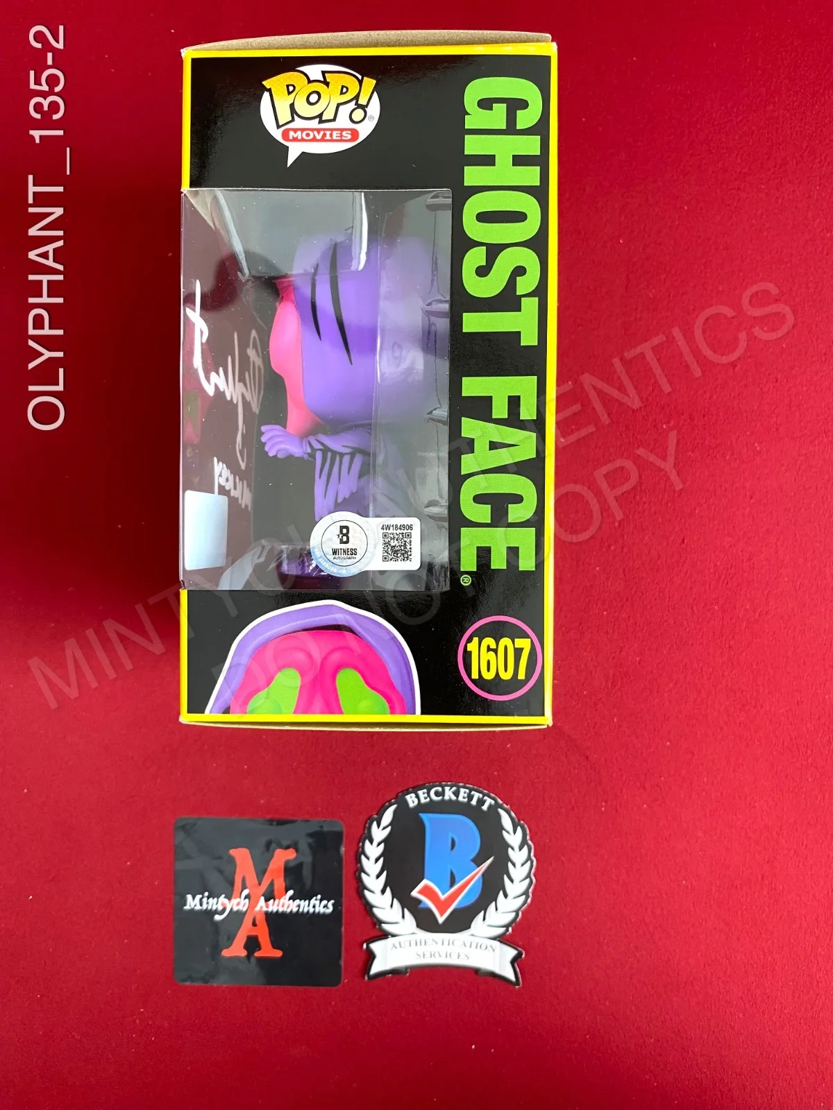 Timothy Olyphant — Timothy Olyphant signed Ghostface blacklight Funko Pop #1607 Scream Beckett COA, image 2