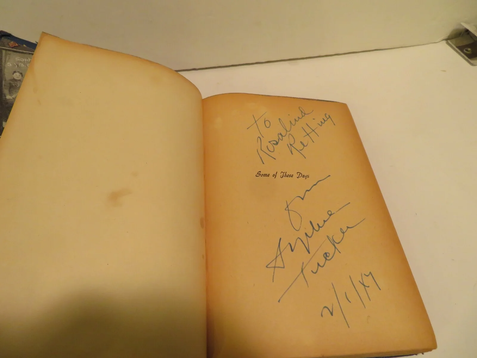 SOPHIE TUCKER AUTOGRAPH INSCRIBED BOOK SOME OF THESE DAYS 1947, изображение 3