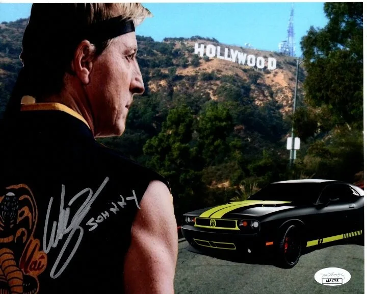 William Zabka — William Zabka signed 8x10 Cobra Kai Sensei Johnny Lawrence photograph JSA