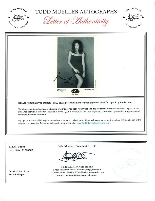 Jamie Luner — Jamie Luner signed 8x10 Melrose Place Lexi Sterling photo COA, изображение 2