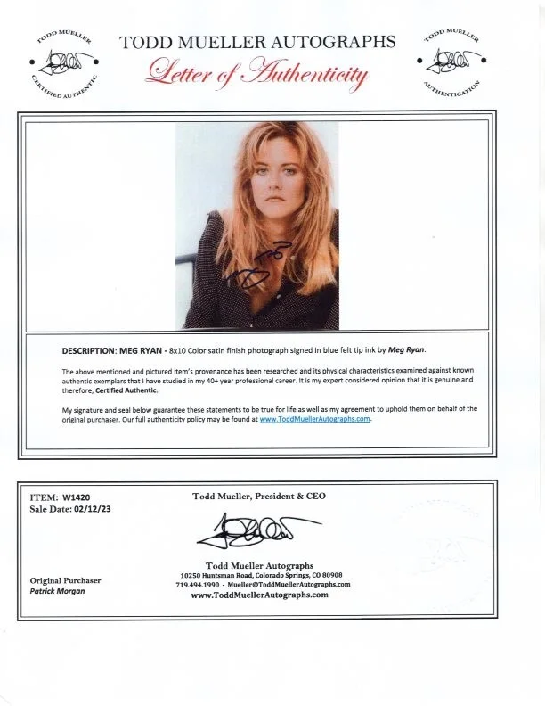 Meg Ryan — Meg Ryan signed autographed 8x10 photograph COA, image 2