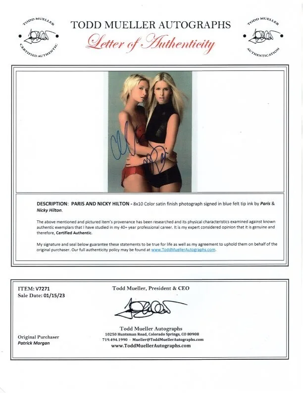 Paris, Nicky Hilton — Paris and Nicky Hilton signed autographed 8x10 photo COA, изображение 2