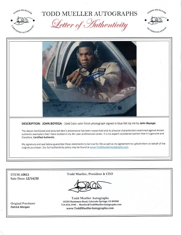 John Boyega — John Boyega signed autographed 8x10 Star Wars Finn photograph COA, изображение 2