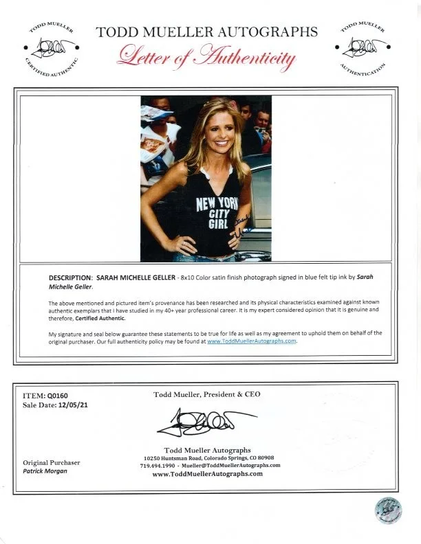 Sarah Michelle Geller — Sarah Michelle Geller signed autographed 8x10 Arthur photograph COA, image 2