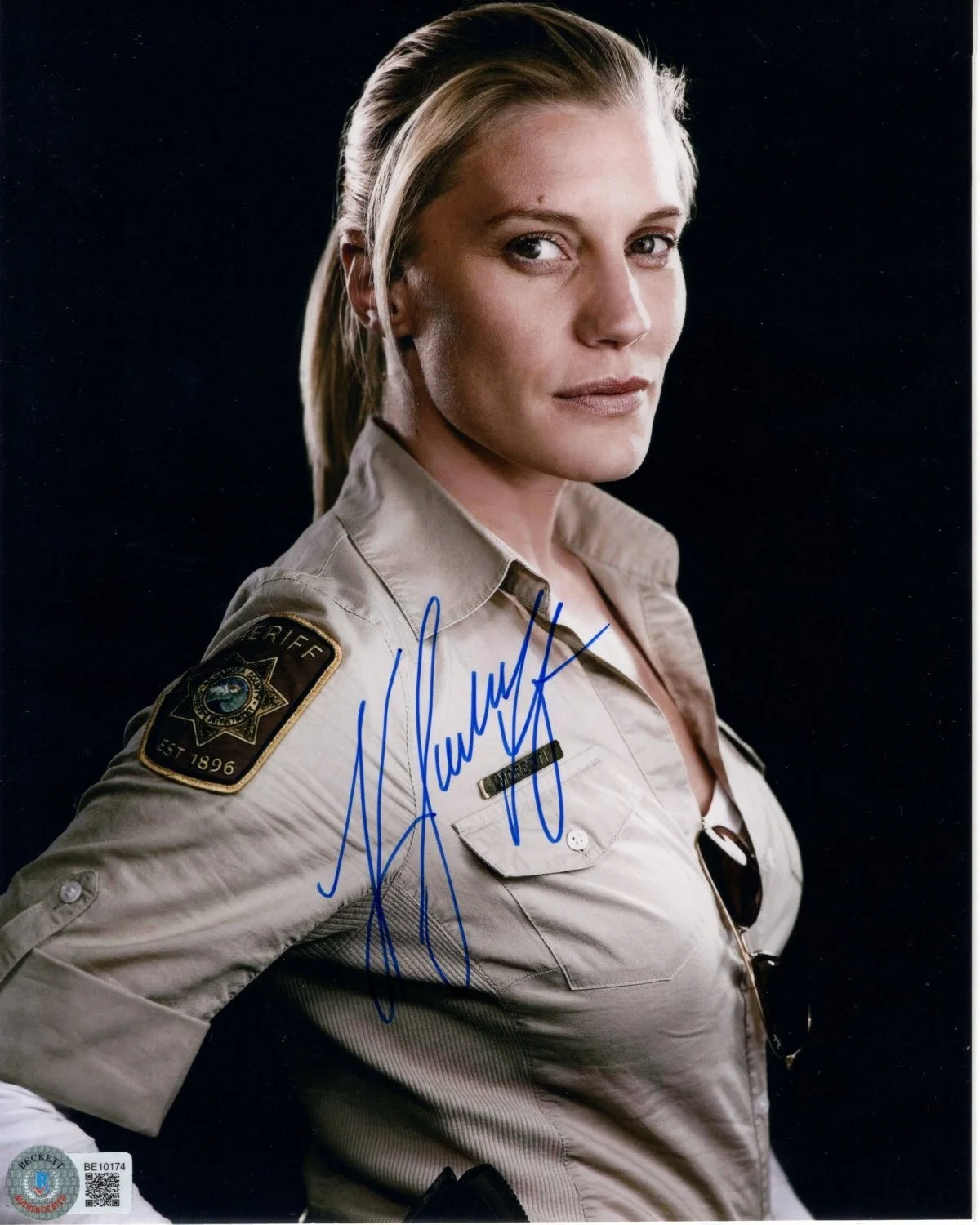 Adam Driver — Katee Sackhoff signed autograph 8x10 Longmire Victoria Vic Moretti photo BAS COA