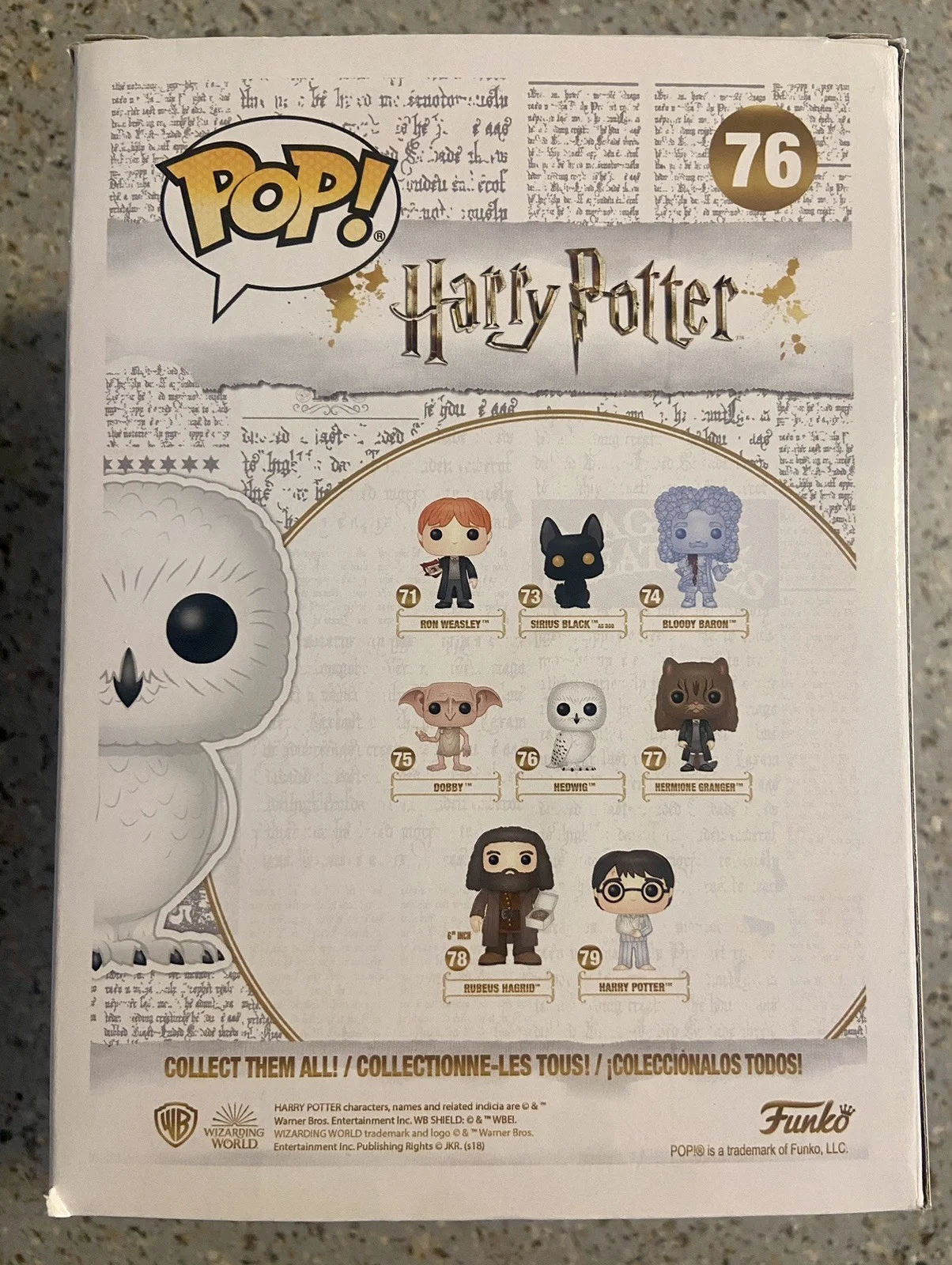 Daniel Radcliffe — Daniel Radcliffe SIGNED Harry Potter Hedwig Owl Funko Pop Figure 76- JSA COA, изображение 4