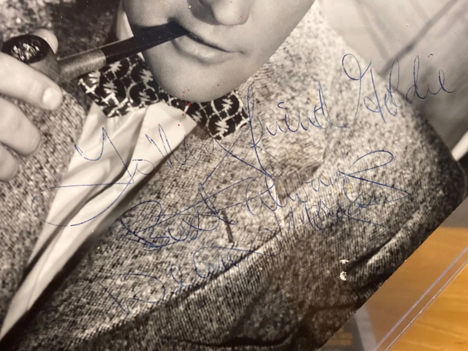Hand SIGNED Dennis Morgan 8x10 Vintage Photo (w/ JSA COA) Warner Brothers Stampe, image 3