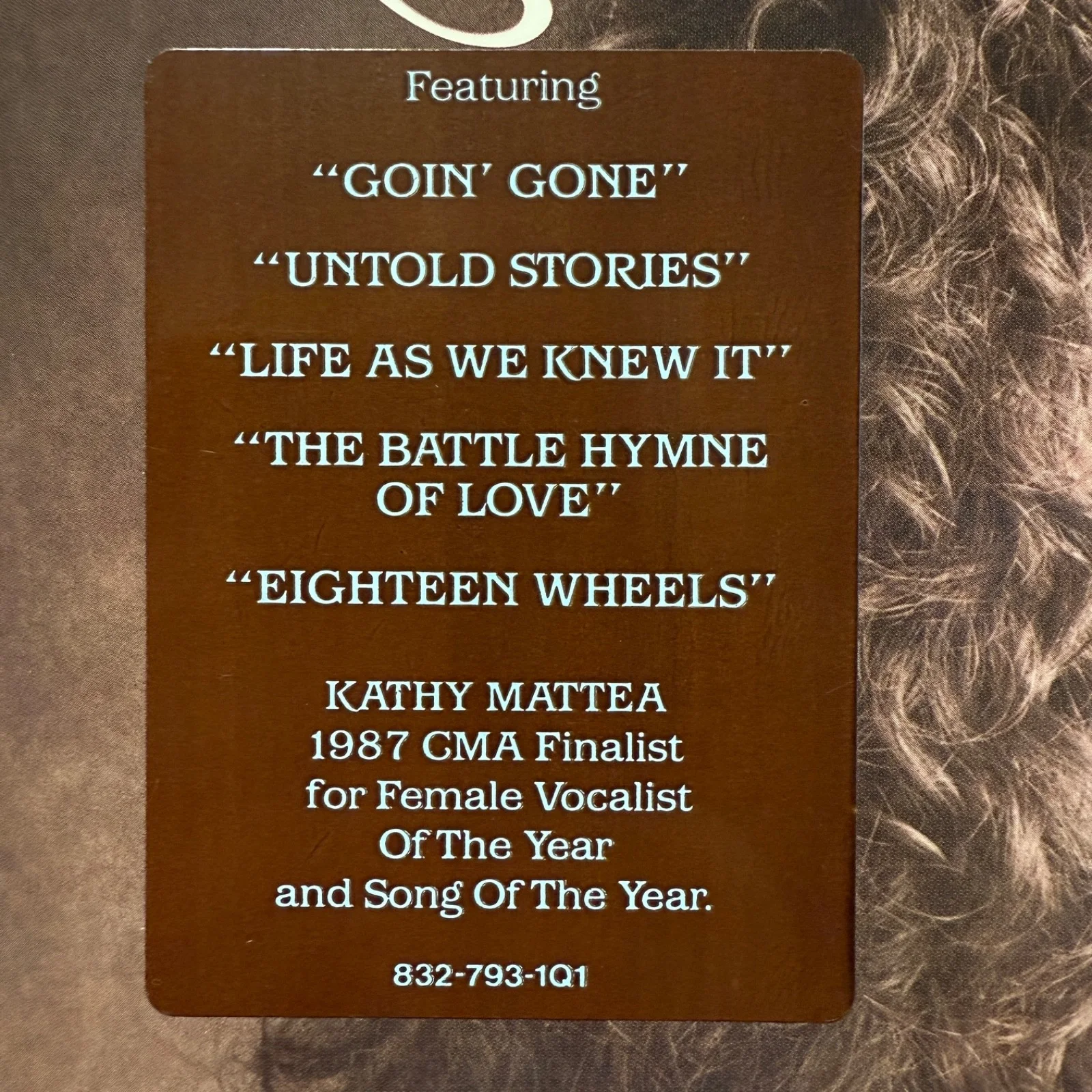 KATHY MATTEA - AUTOGRAPHED "To Miro - Love Kathy Mattea" USA vinyl PROMOTIONAL!, изображение 5