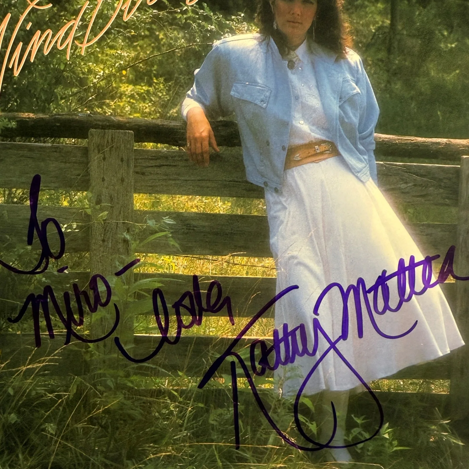 KATHY MATTEA - AUTOGRAPHED "To Miro - Love Kathy Mattea" USA vinyl PROMOTIONAL!, изображение 2