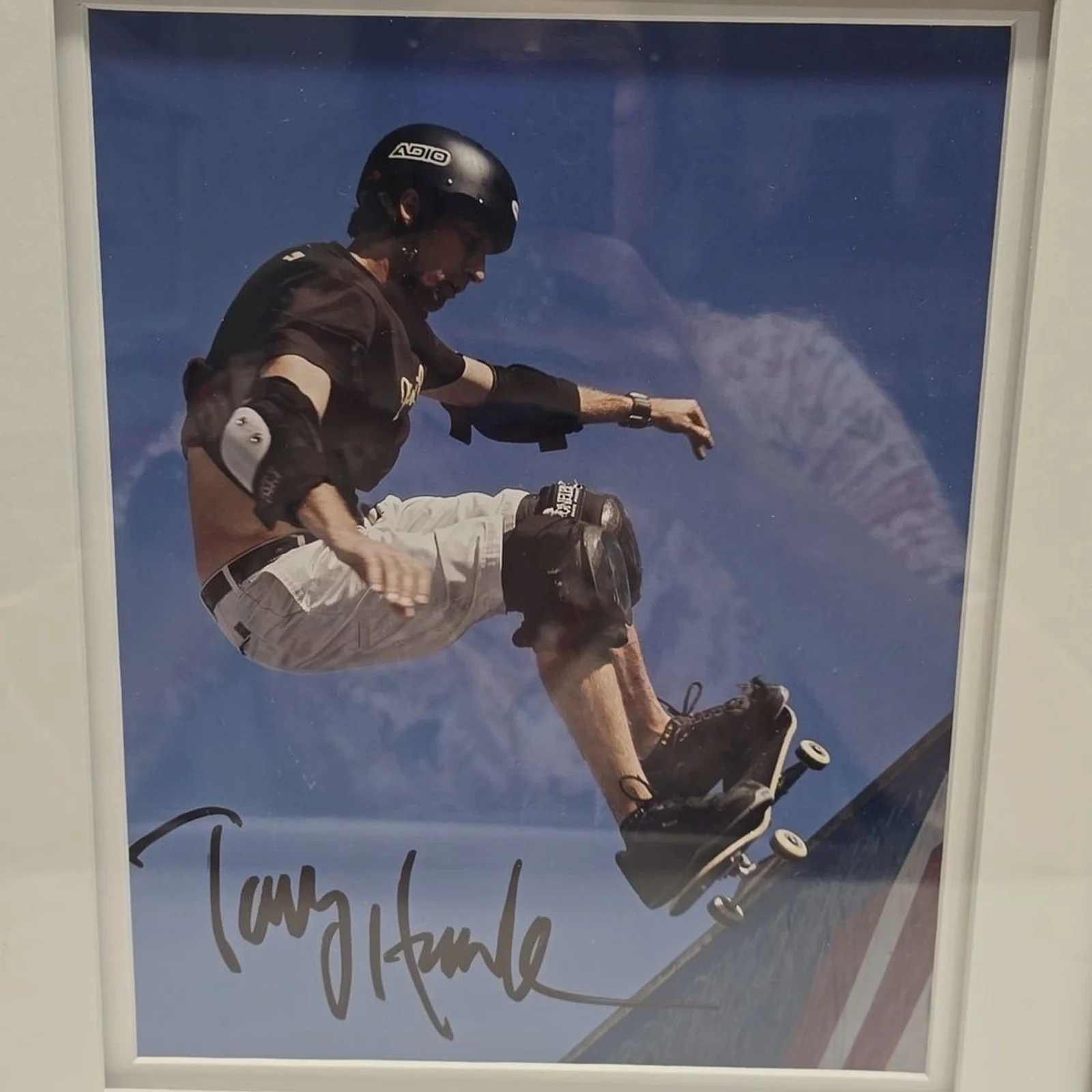 Tony Hawk — {Tony Hawk} Black Framed Skateboarder Autographed Photo w/COA, image 2