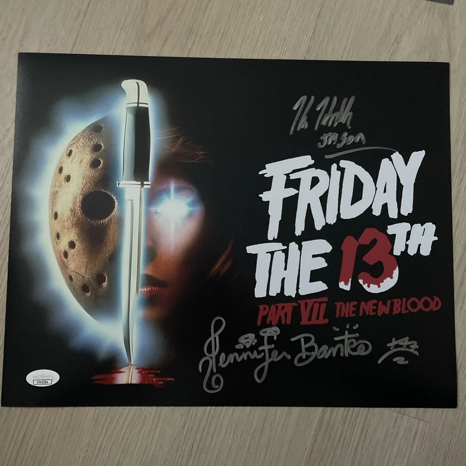 Kane Hodder Jennifer Banko signed Friday The 13th Part 6 11x14 JSA Authenticated, изображение 2