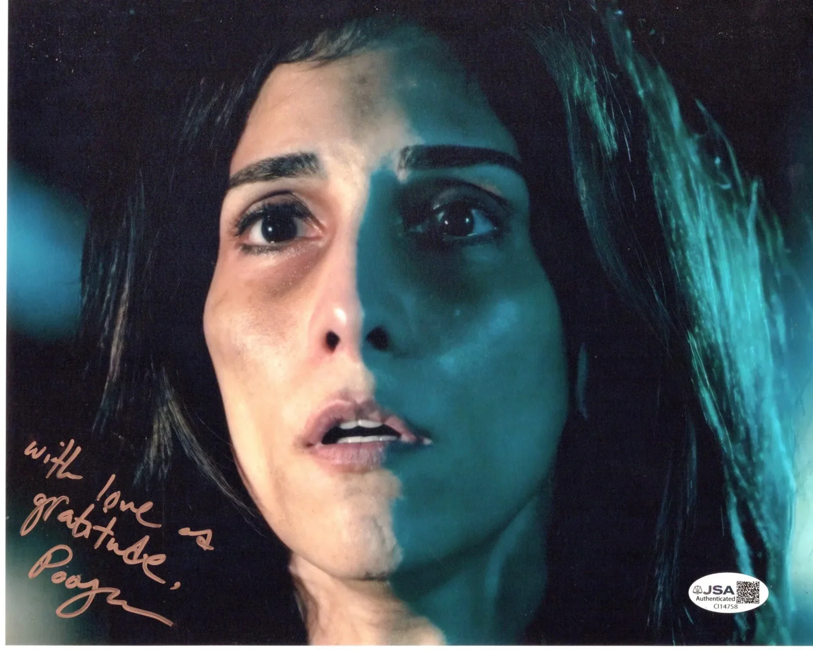 Pooya Mohseni — Pooya Mohseni signed 8x10 Photo Cat Lady - Terrifier JSA Authentication