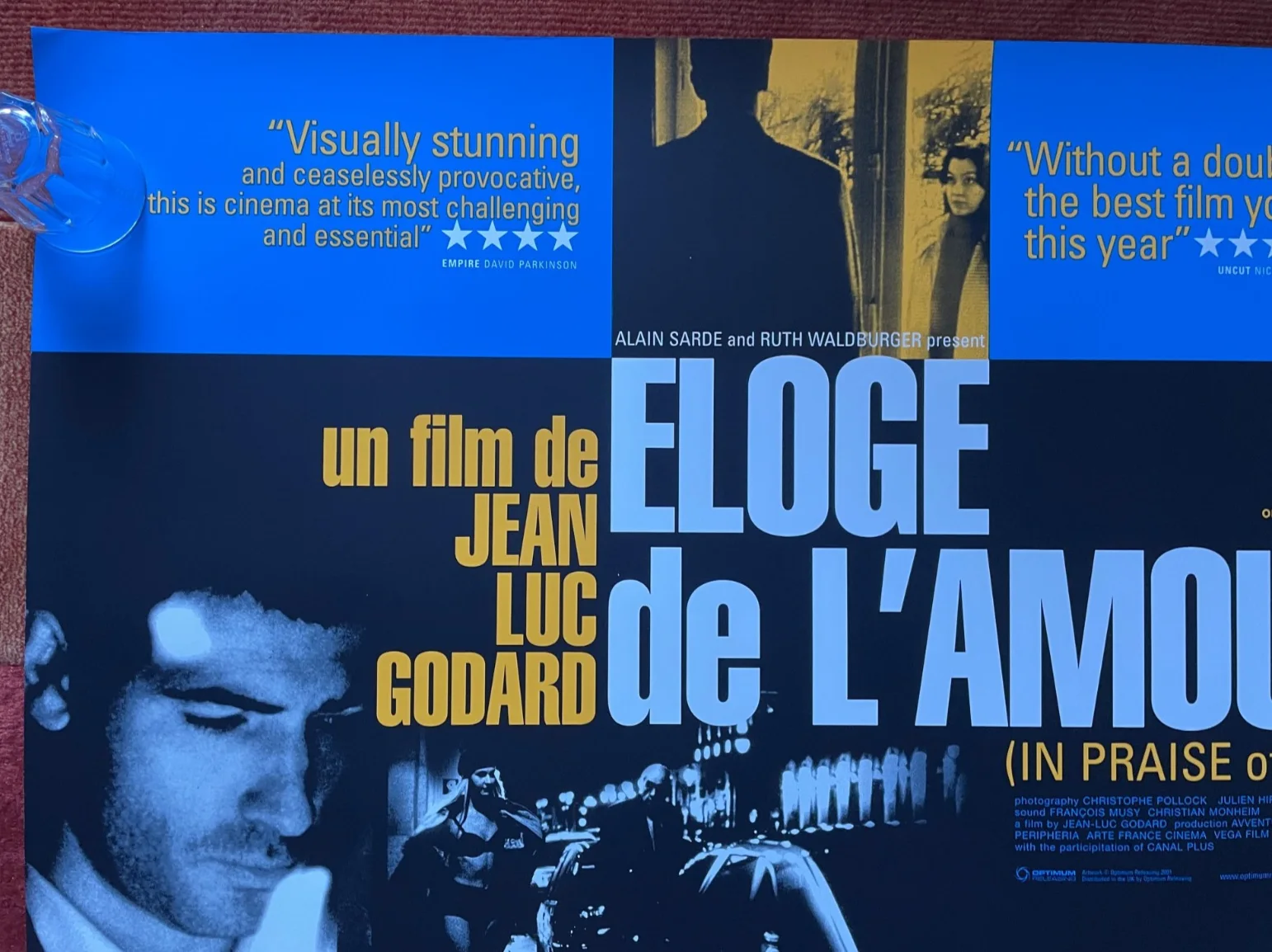 ELOGE DE L'AMOUR (2001) Original UK Movie Quad Film Poster Jean-Luc Godard, изображение 2