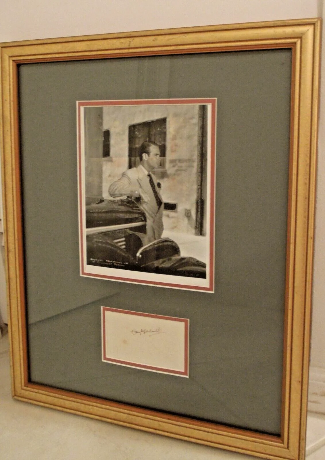 Douglas Fairbanks Jr — Fairbanks Jr Actor Photo Framed Name Plate Matted Glass Gold