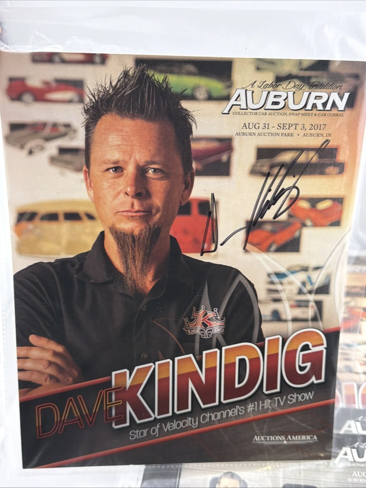 DAVE KINDIG — 2x DAVE KINDIG SIGNED 8X10 PHOTO, 2x Rusty Wallace Signed Photo. Lot, 4 Total, image 2