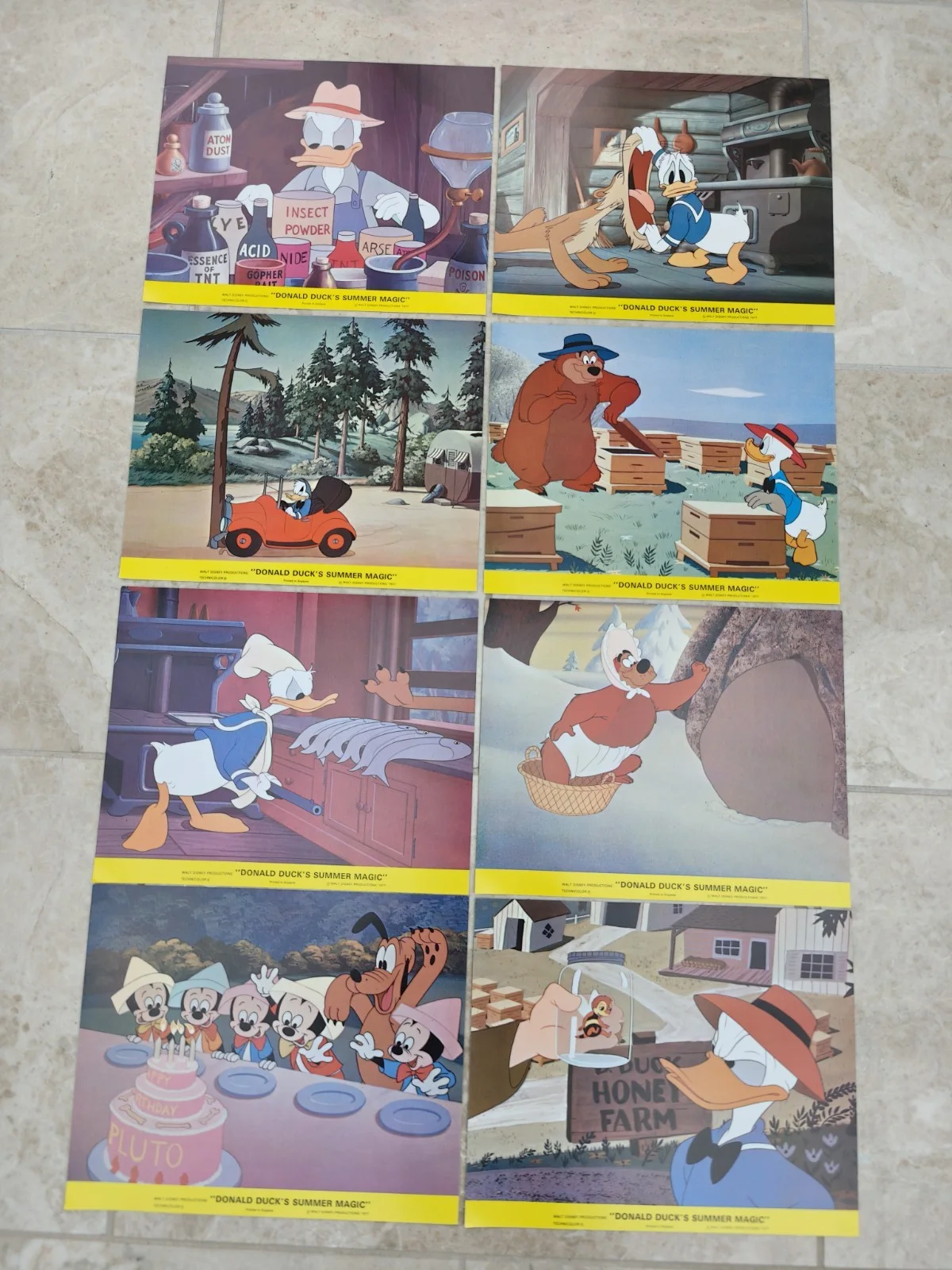 Donald Duck Summer Magic Lobby Cards Stills /Front House Cartoons 1977 Vintage, изображение 2