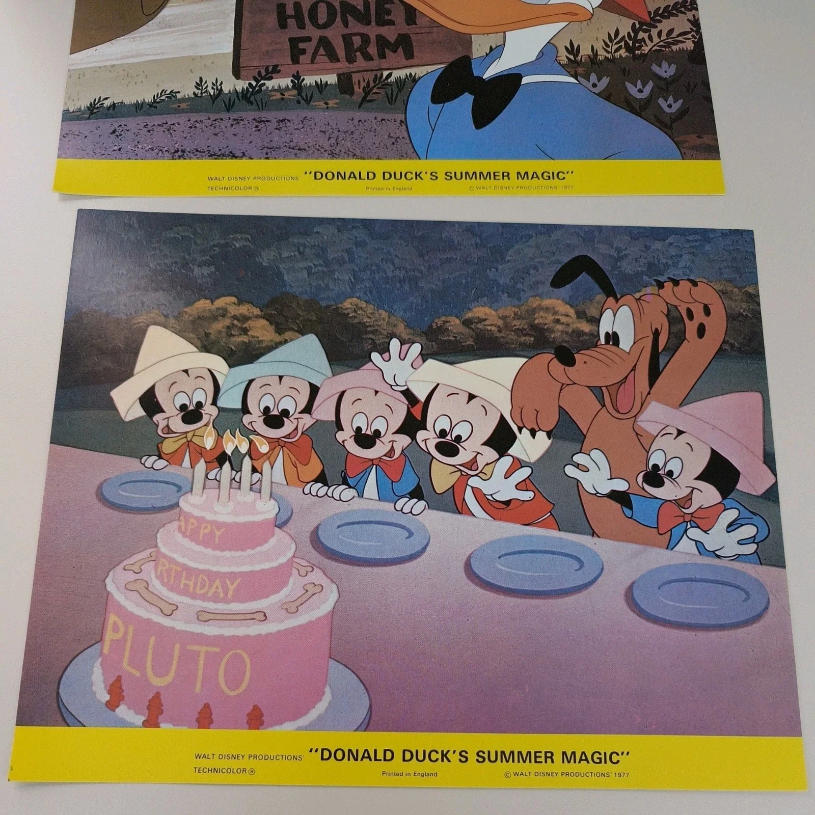 Donald Duck Summer Magic Lobby Cards Stills /Front House Cartoons 1977 Vintage, изображение 3