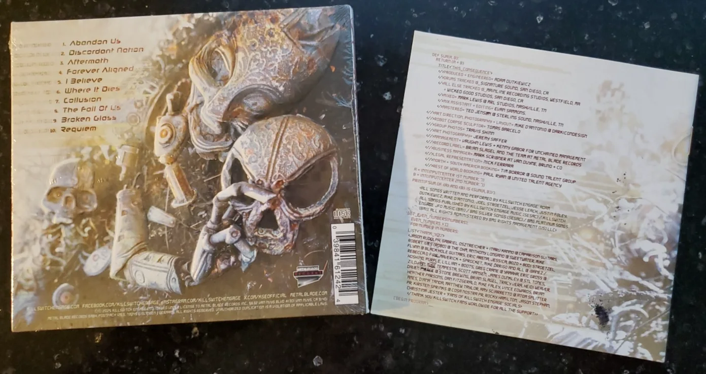 KILLSWITCH ENGAGE SIGNED CD THIS CONSEQUENCE AUTOGRAPHED FULL BAND 2025, изображение 3