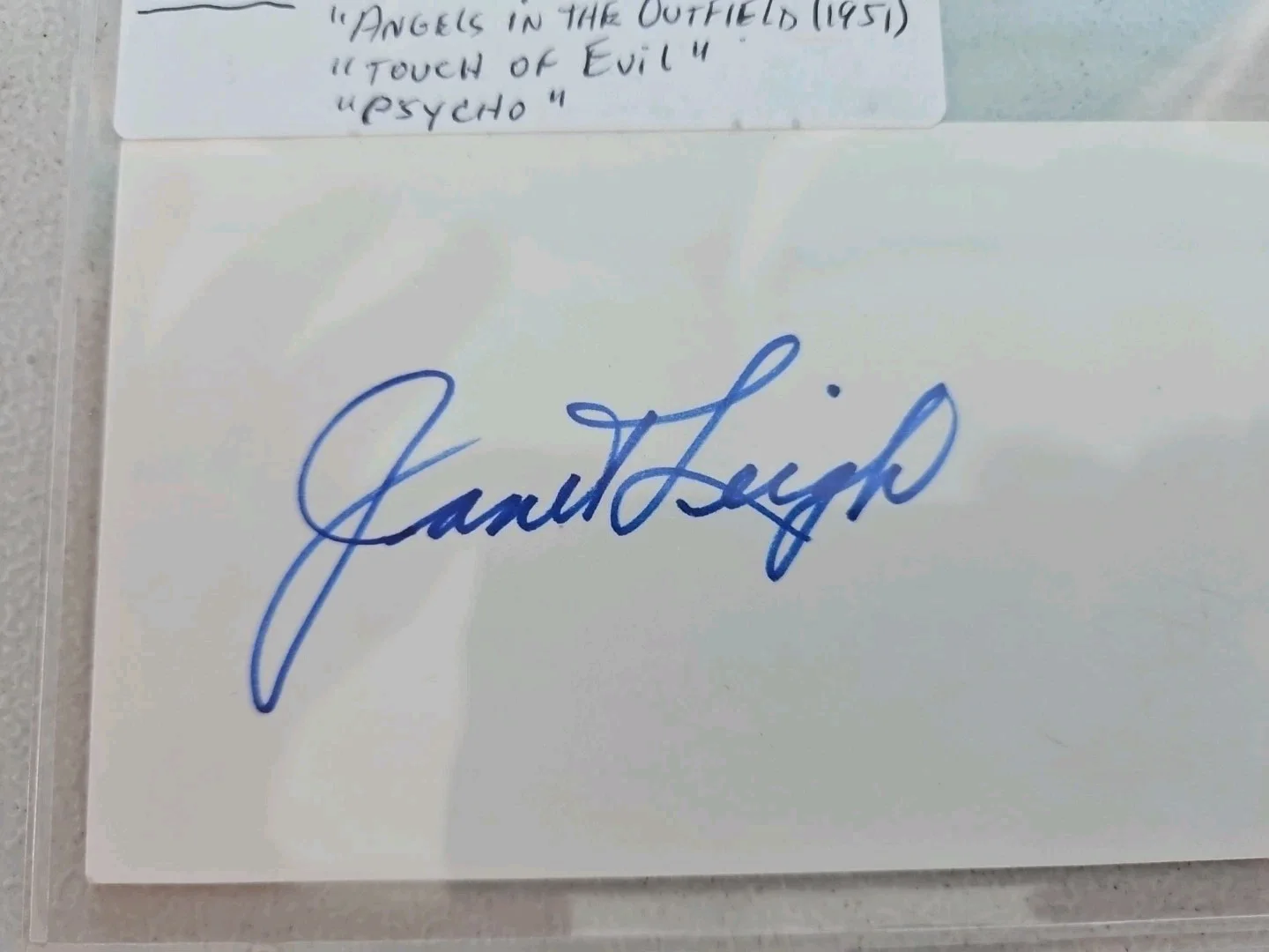 janet leigh — Janet Leigh Signed Index Card 3x5, изображение 2
