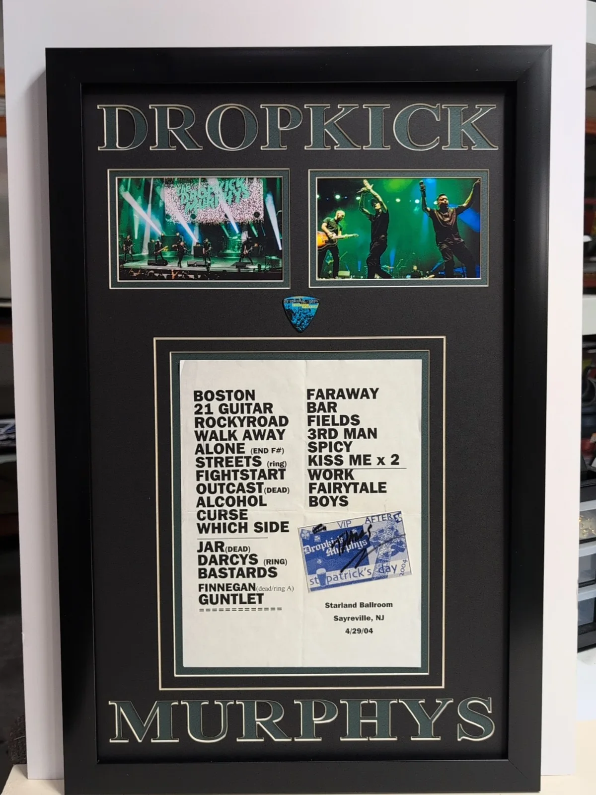 DROPKICK MURPHYS Signed AL BARR Set List Ken Casey Guitar Pick Backstage Pass, image 2
