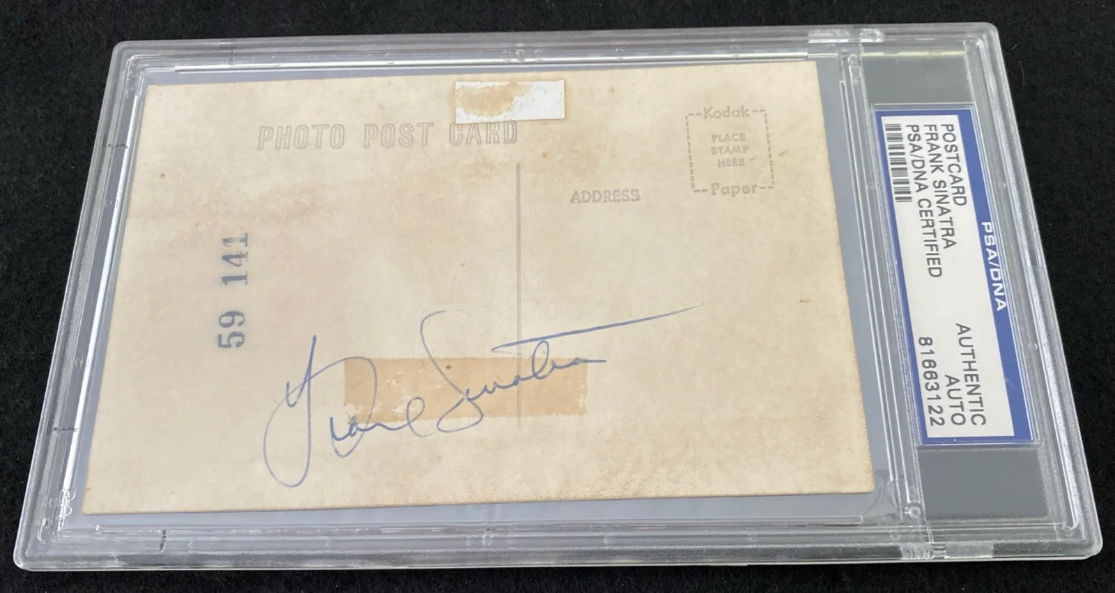 FRANK SINATRA AUTOGRAPH SIGNED POSTCARD 1950s LAS VEGAS PSA/DNA signature RARE!, image 2