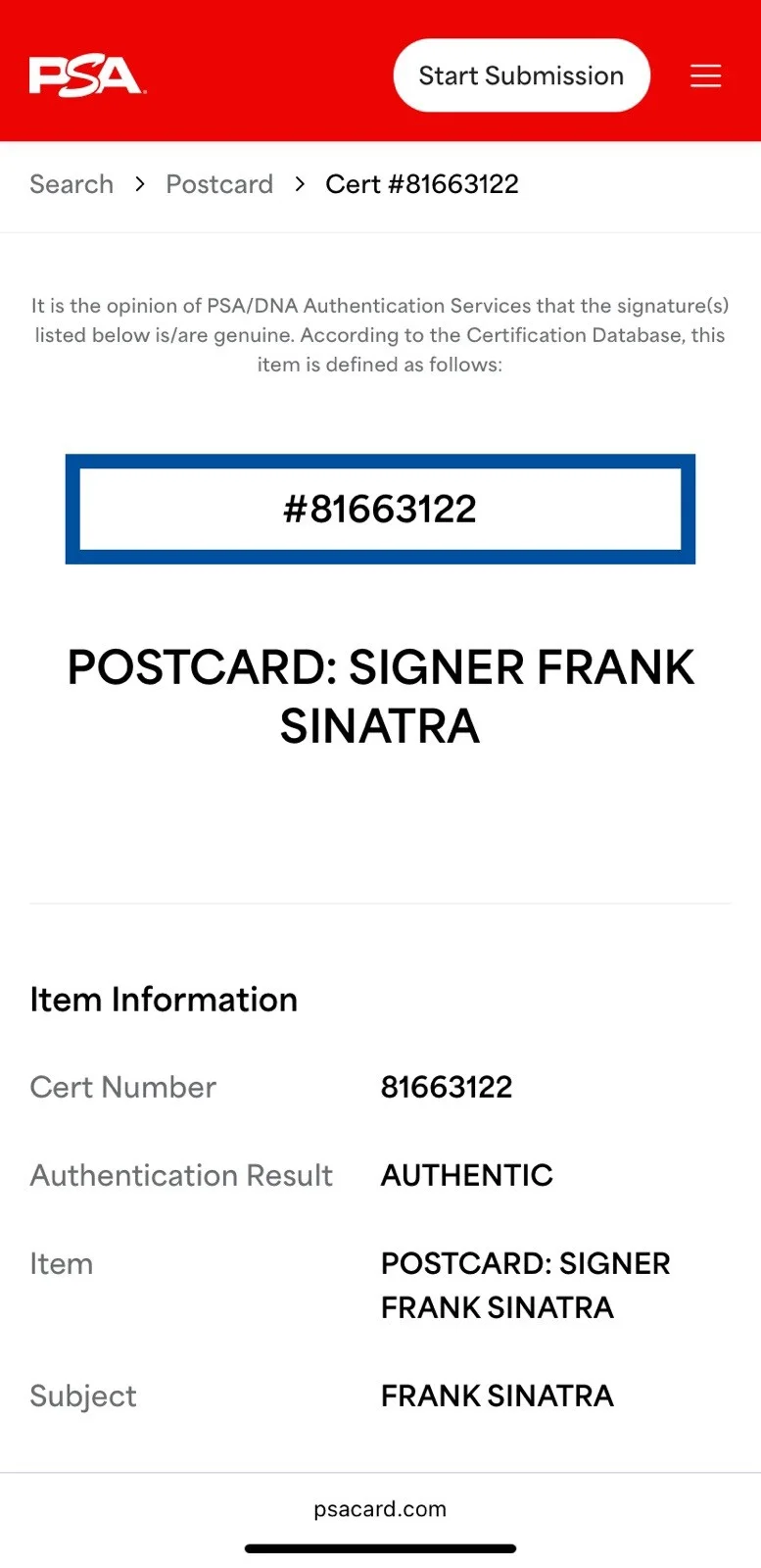 FRANK SINATRA AUTOGRAPH SIGNED POSTCARD 1950s LAS VEGAS PSA/DNA signature RARE!, image 5