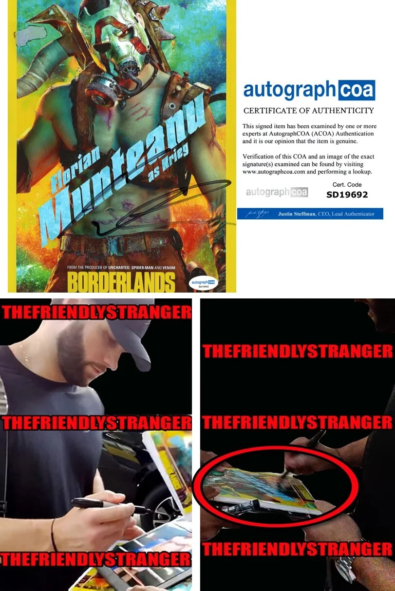 Florian Munteanu — Florian Munteanu signed "BORDERLANDS" 8x10 Photo EXACT PROOF b Krieg ACOA COA