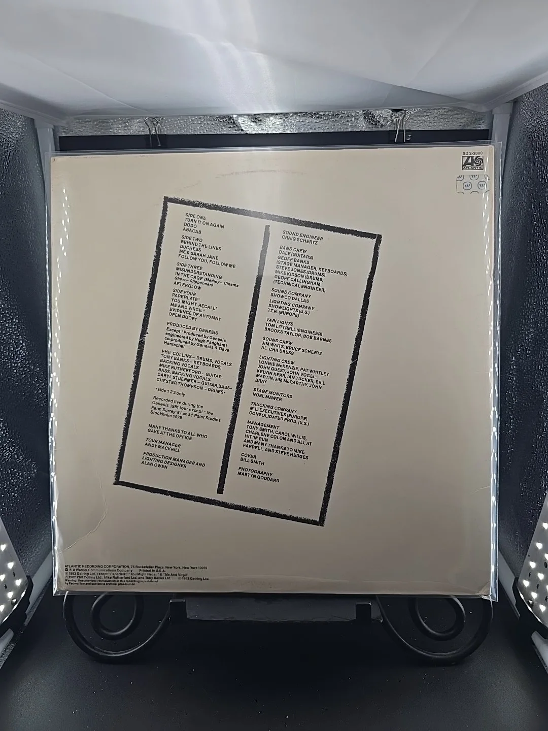 Genesis Full Band THREE SIDES LIVE Signed Autographed BY AL 5. LP **REAL** EX/EX, image 2