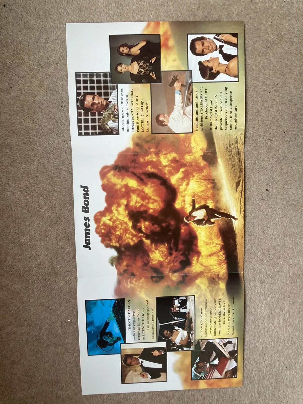 James Bond Licence To Kill - A5 Colour Promotional Fold Out Cinema Flyer, image 4