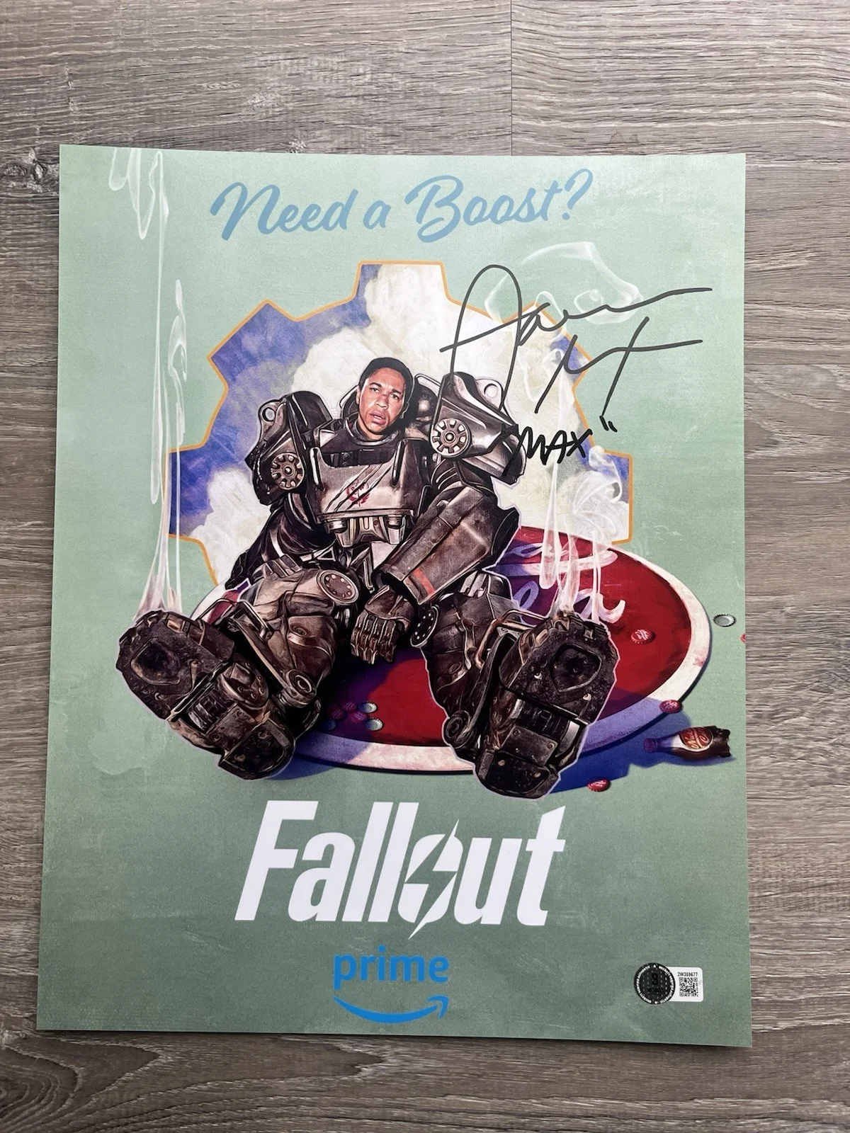 Aaron Moten — Aaron Moten Signed Fallout 11x14 Photo Beckett COA Maximus, изображение 2