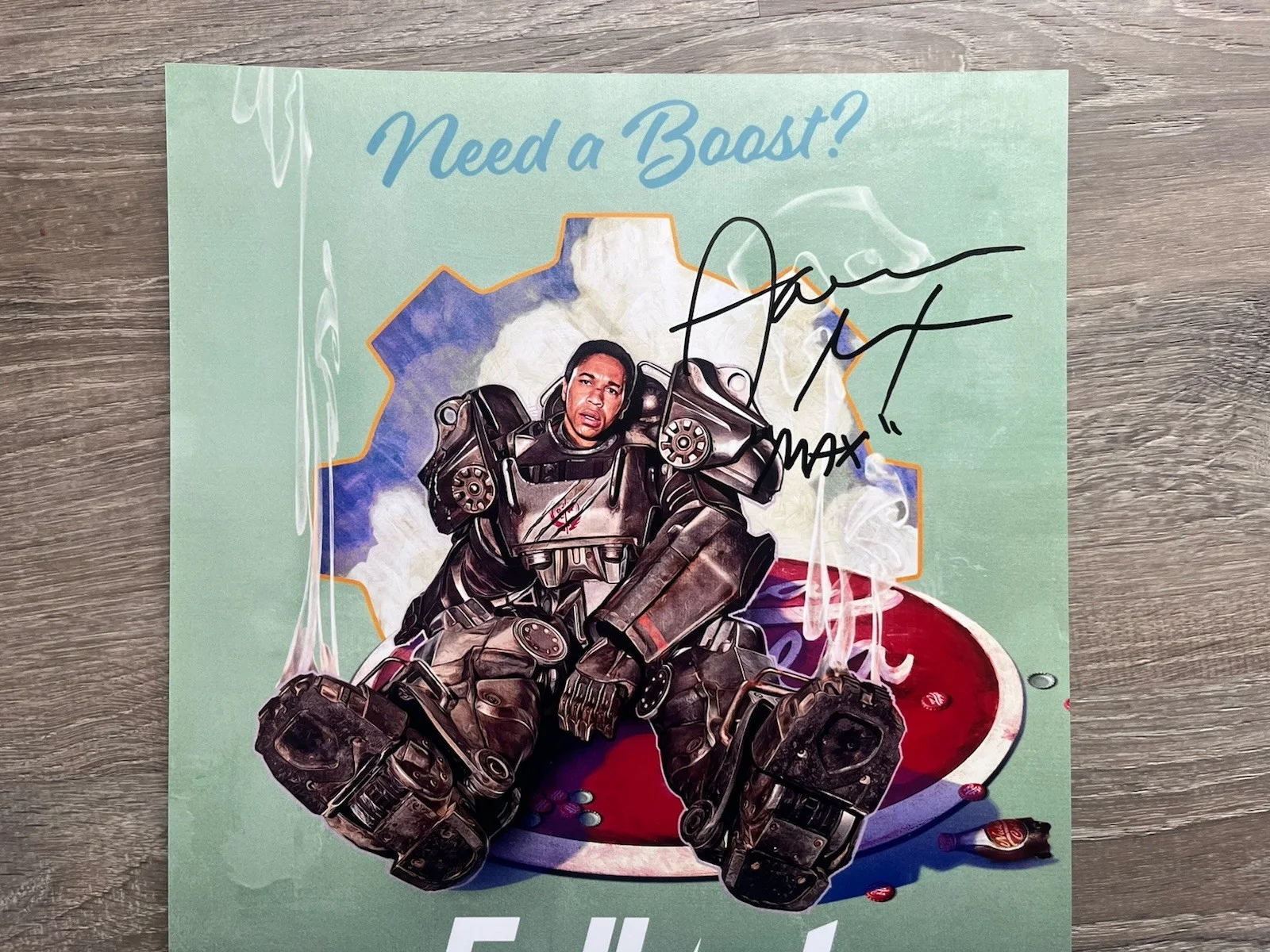 Aaron Moten — Aaron Moten Signed Fallout 11x14 Photo Beckett COA Maximus, изображение 3