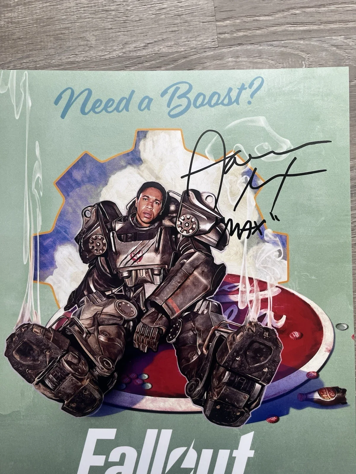 Aaron Moten — Aaron Moten Signed Fallout 11x14 Photo Beckett COA Maximus, изображение 5