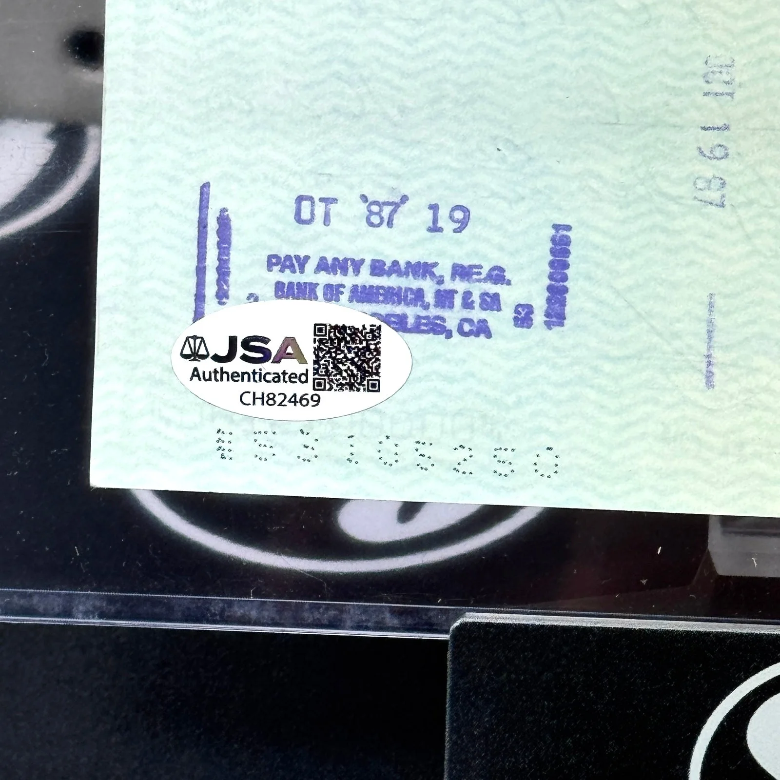 SMOKEY ROBINSON Signed Bank Check 1987 JSA Certified Authentic Autograph Auto, image 4