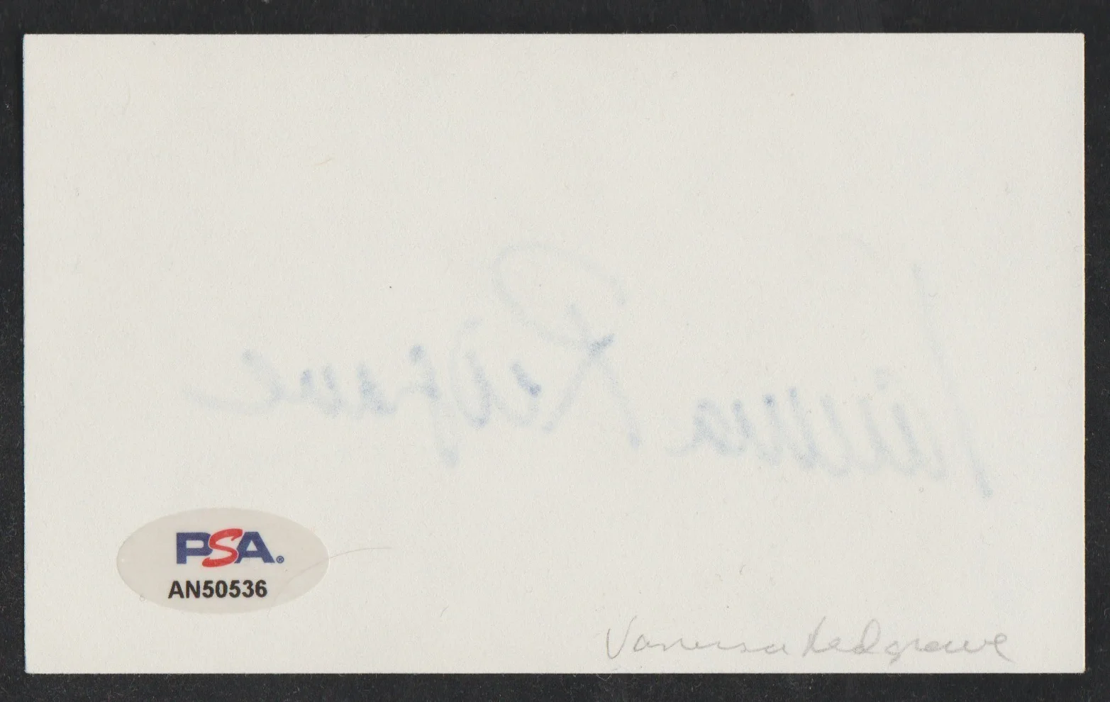 Vanessa Redgrave — VANESSA REDGRAVE Signed 3 x 5 Index Card Autograph PSA/DNA Certified AUTO Julia, изображение 2