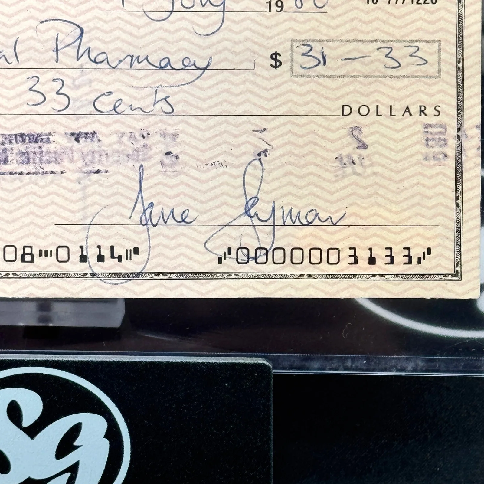 Jane Seymour — JANE SEYMOUR Signed Bank Check 1980 JSA Certified Authentic Autograph Auto, изображение 2