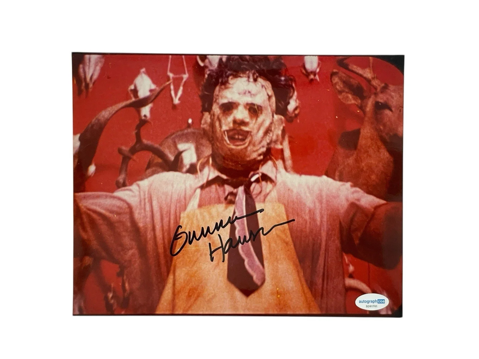 Gunnar Hansen — Gunnar Hansen Signed Leatherface Photo Texas Chainsaw Massacre Horror Movie ACOA, изображение 2