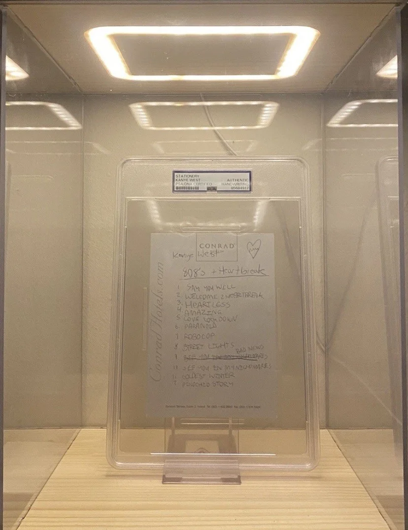Kanye West 808’s 💔 Handwritten Tracklist/Signed/Autographed PSA/DNA Slab BULLY, изображение 2