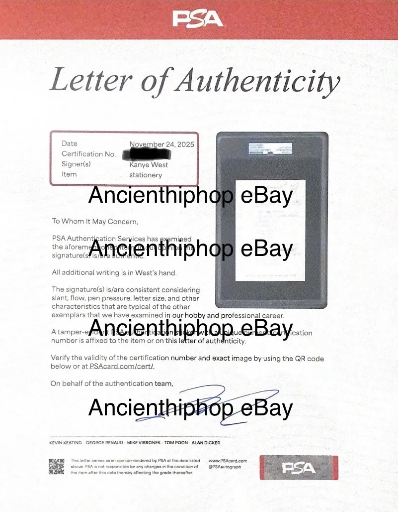 Kanye West 808’s 💔 Handwritten Tracklist/Signed/Autographed PSA/DNA Slab BULLY, изображение 3