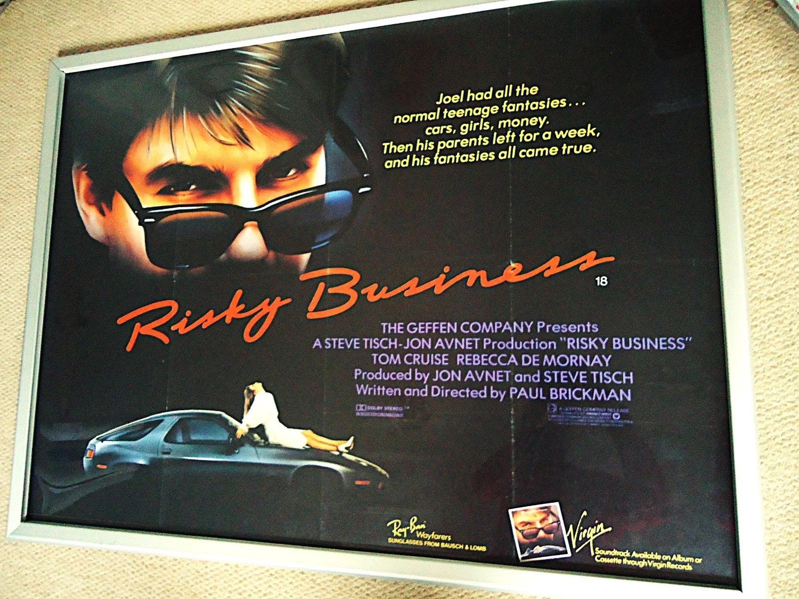 RISKY BUSINESS 1983 TOM CRUISE VINTAGE UK QUAD MOVIE POSTER COLLECIBLE RARE GEM, изображение 2