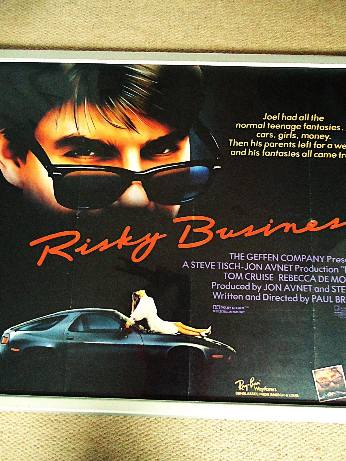 RISKY BUSINESS 1983 TOM CRUISE VINTAGE UK QUAD MOVIE POSTER COLLECIBLE RARE GEM, изображение 5