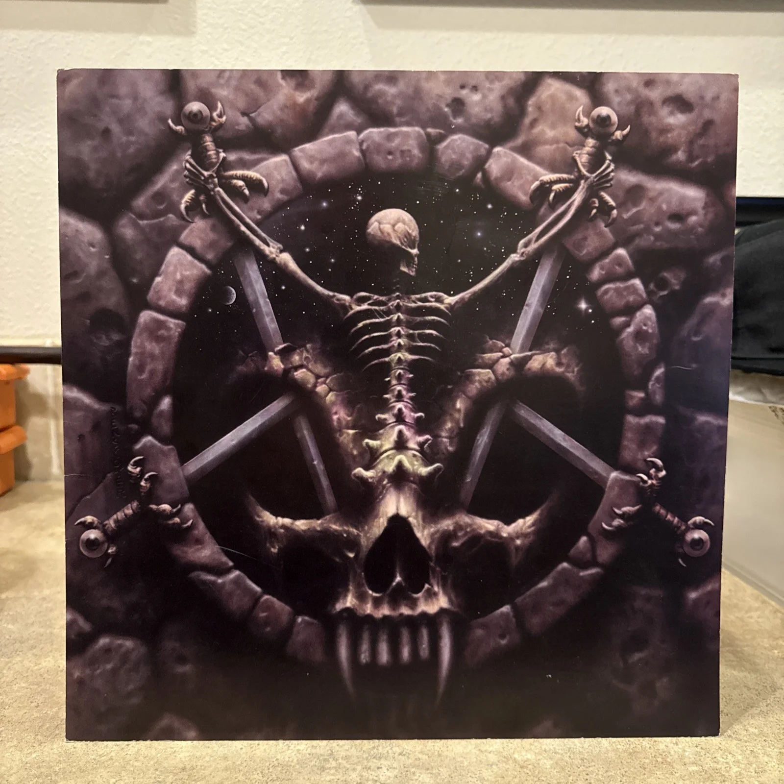 Signed Slayer Divine Intervention Album Flat Hanneman Kerry King Araya Bostaph, image 2