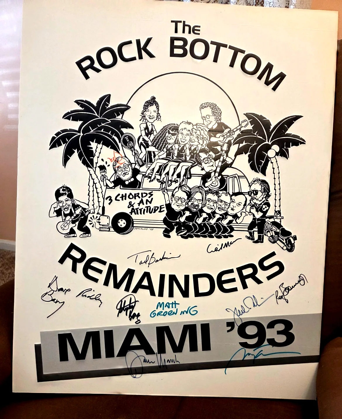Framed "The Rock Bottom Remainders" 22x28 inch Poster, signed by Stephen King, image 2