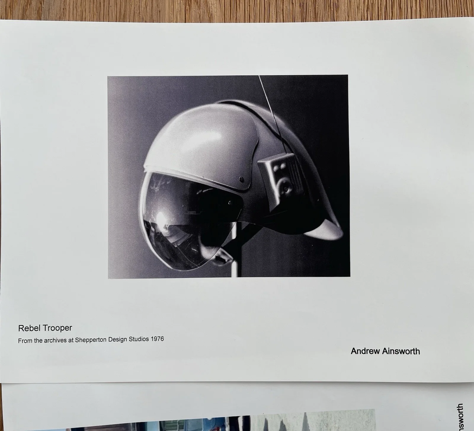 Star Wars Andrew Ainsworth Helmet Original Prop Prints Stormtrooper TIE Fighter, image 2