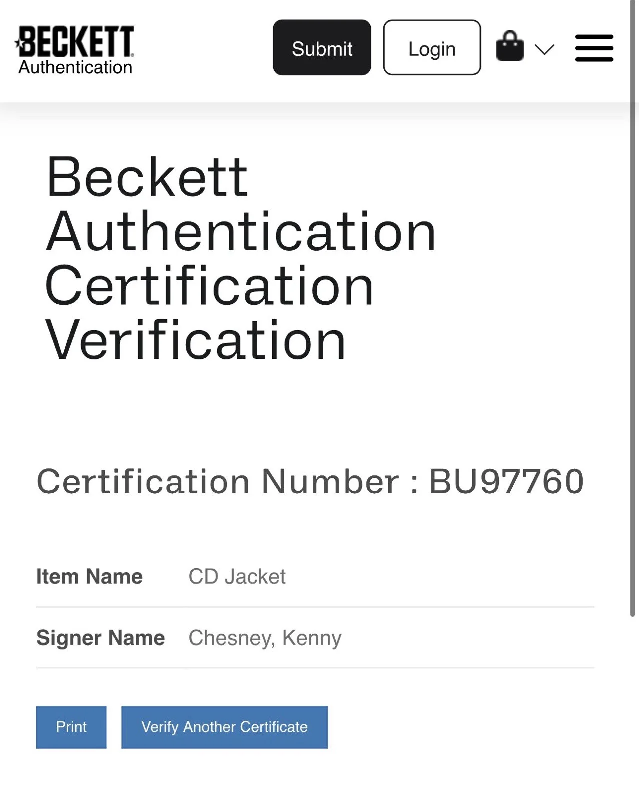 Kenny Chesney Signed Here And Now CD Beckett COA BU97760, image 4