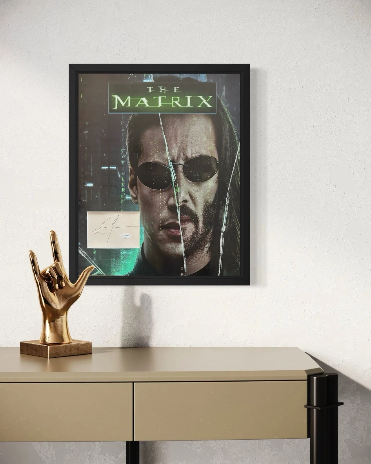 Keanu Reeves — Keanu Reeves Cut Signature “The Matrix” 16x20 Framed – ACOA, изображение 4